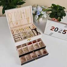 1pc Multifunctional Blank Jewelry Display Tray, Suitable For Necklaces, Earrings, Rings, Great Gift For Women