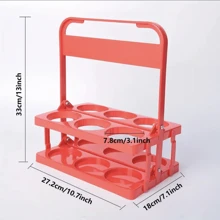 1pc Foldable Plastic Beverage Tray With 6 Bottle Holders And Cup Compartments - Space Saving Portable Design, Suitable For Bar, Party, Outdoor Activities And Kitchen Storage, Bar Accessories | Portable Drink Carrier | Lightweight Drink Holder