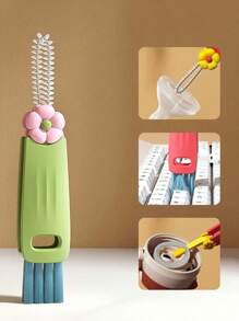 3 合 1 杯盖刷、多用途缝隙清洁刷、瓶盖清洁剂、多用途缝隙清洁刷、杯子水槽瓶刷杯子清洁工具、厨房、浴室、家居、家居用品