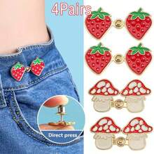 2/3/4 对可爱青蛙、草莓、蘑菇弹性腰带扣可调节腰带延长器，无缝牛仔裤腰带配件，适用于连衣裙和服饰 - 彩色 - 查看 16