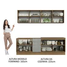 Madesa Gabinete Cocina Integral Completa 240cm Lux Marrón/Gris 05 - Marrón y Gris - Ver 5
