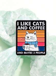 1PC Cartoon Quotation Enamel Pin Animals Brooches Lapel Pins Badge On Backpack Costume Accessories Fashion Jewelry Gifts - Multicolor - View 1