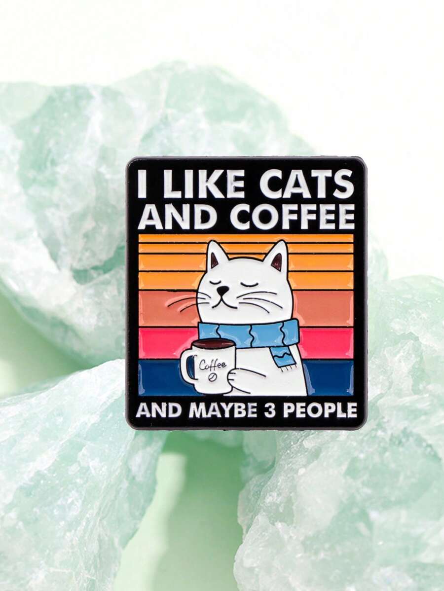 1PC Cartoon Quotation Enamel Pin Animals Brooches Lapel Pins Badge On Backpack Costume Accessories Fashion Jewelry Gifts - Multicolor - View 1