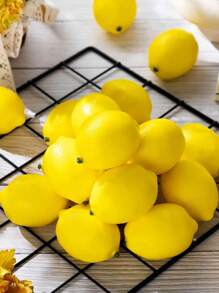 10 件 3 英寸黄色人造柠檬假水果柠檬用于 DIY 柠檬花环藤蔓插花厨房餐桌花瓶填充摄影道具春夏装饰礼物生日毕业假植物