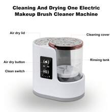 3-In-1 Electric Makeup Brush Cleaner & Dryer: Fast, Hands-Free Cleaning + Drying For All Brush Sizes With USB Portability - White - View 2