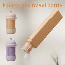 60ML Four In One Travel Split Bottle Set Silicone Wash And Care Split Bottle Squeeze Lotion Shampoo Shower Gel Portable Fall Proof Set - Multicolor - View 1