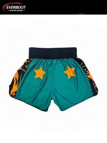 MMA Boxing Kickboxing Training Colorblock Holiday Party Casual Running Daily Wear Quick-Dry High Waist Men Shorts