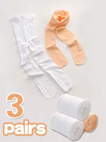 3 Pairs Children Ballet Dance Tights, Stirrup Tight Leggings For Girls, Everyday Wear With Leggings, Student Base Pants - Multicolor - View 7