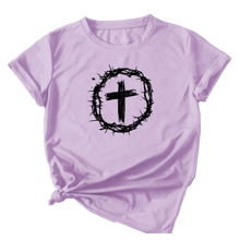Camiseta T-Shirt Roupa 100% algodão Jesus Cruz Coroa De Espinhos