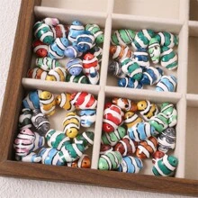 5pcs Hand-Painted Colorful Clownfish Ceramic Beads, Tropical Striped Clownfish Beads For Jewelry Making DIY Bracelets, Necklaces, Earrings, Phone Charms, Craft Decoration, Great For Mother's Day, Back To School, Holiday Gifts