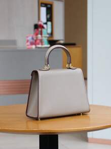 2025 高端时尚女士手提包，优雅小巧的棕榈纹理包，OL通勤多功能工作包，奢华立体小方包，女士单肩斜挎包 - 灰色 - 查看 10