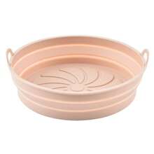 1 件装硅胶空气炸锅烘焙垫，可折叠、节省空间、耐热，适用于微波炉和烘焙，不粘烘焙工具，适用于厨房或露营