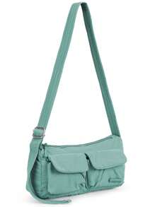 Lightweight Nylon Multi-Pockets Handbag Fanny Pack Shoulder Purses Crossbody Bag For Women - Màu lục lam - Xem 2