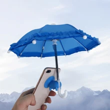 1pc Lace Sun Protection Umbrella With Silicone Suction Cup Phone Holder - Multicolor - View 3