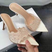 Women Pumps - 蕾絲白7cm - 查看 2