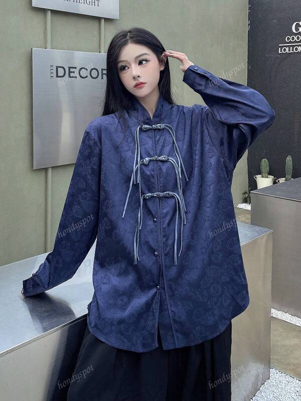 Women's Elegant Long Sleeve Chinese Style Blouse