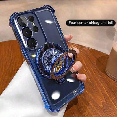 透明磁力陀螺仪支架奢华时尚防震气囊手机壳兼容 17/6/7/8/X/XS/XR/11/12/13/14/15/16/16e/、Galaxy S22/23/24/25/S24 FE/S25 EDGE、A07/A04/05/06/A14/A15/A16/A17/A24/A25/A34、Redmi Note 7/8/9/10/11/12/13/14/15、Redmi 9/10/12/13C/14C/15C/A5、OPPO、MOTO、Honor X、HW、Realme C53 C55