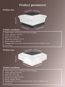 太阳能LED柱灯，防水，防风，适用于家庭、花园、庭院、别墅、户外通道、现代门柱灯