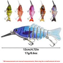 1개 다관절 인조미끼에 혈구 슬롯 훅, 리얼리스틱 크랭크베이트 낚시 미끼, 배스/송어를 위한 낚시 기어 및 액세서리 - 멀티컬러 - 보기 3