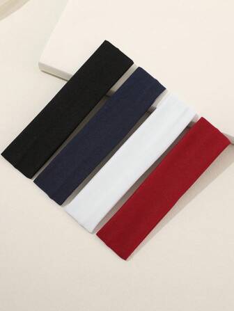 4 PIEZAS Diademas de unicolor simples y versátiles de estilo escolar, adecuadas para uso casual y deportivo de mujeres. Diadema, turbante, diadema deportiva, accesorios para el cabello de otoño e invierno para mujeres para atuendos de vacaciones. Pañuelo elegante para mujer, bandana suave