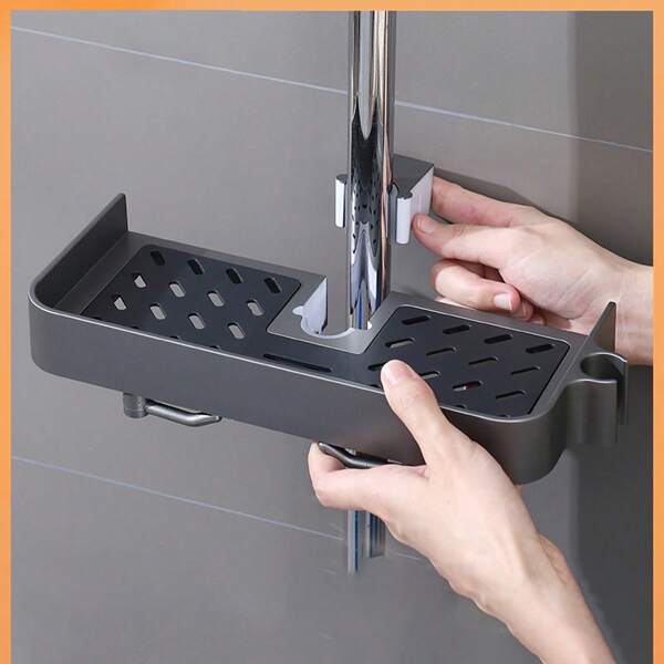 Dusche Aufbewahrungsregal ohne Bohrlöcher für Haushalt, Plastik Badezimmer Aufbewahrungsregal, Hebebügel, Badezimmer Dusche Aufbewahrung, Schulanfang