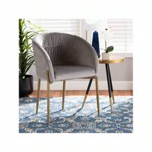 Silla de comedor Ballard de Baxton Studio, gris/dorado - 1 - Ver 1