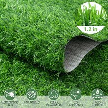 1 Set Artificial Grass Lawn Carpet, Dog Grass Mat With Drainage Holes And Replacement Artificial Grass Turf, Comes With Hook Remover U-Pegs And Spacers, Dog Potty Training Cleaning Mat, Easy To Clean, No Mess, PRT Backing, Pet Friendly Material, Decorative Garden Landscape Artificial Grass, Outdoor Faux Green Grass Mat, Grass For Indoor Outdoor Balcony Backyard Patio Gate Pool Deck Dogs And Cats - Multicolor - View 5