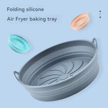 1 件装硅胶空气炸锅烘焙垫，可折叠、节省空间、耐热，适用于微波炉和烘焙，不粘烘焙工具，适用于厨房或露营