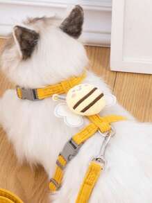 Dog Leash,Bee Pattern Harness For Cats And Small Dogs, Pet Supplies - Yellow - View 1