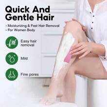 椰子强效脱毛膏，无痛温和不刺激，脱毛干净，5分钟快速脱毛，适用于去除唇部、腋下、腿部、手臂、私处 - 棕色 - 查看 5