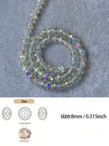 80 Pieces Of 8mm Austrian Quality Shiny Flat Crystal Beads With Holes Suitable For DIY Bracelets And Phone Accessories - Glass Craftsmanship Bead Material