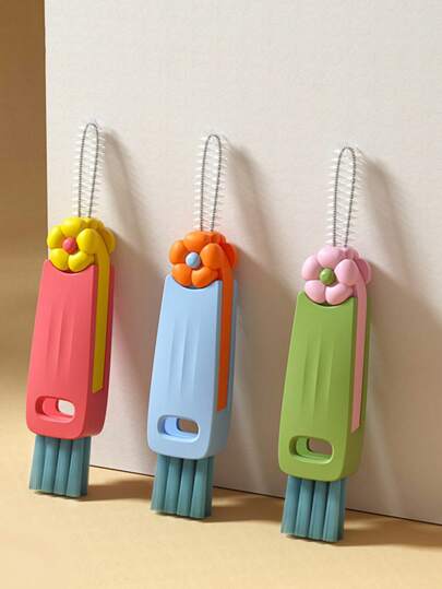 Juego de 3 en 1: cepillo para tapa de taza, cepillo multiusos para grietas, limpiador de tapas de botellas, cepillo multiusos para grietas, cepillo para taza, fregadero y botella, herramienta de limpieza para cocina, baño, hogar, productos del hogar