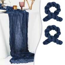 2 peças de toalha de mesa transparente estampada com queijo boho, 35 polegadas (88,9 cm) e 118 polegadas (300 cm) de tecido longo para queijo para chá de bebê, casamento, noiva, aniversário, decoração de festa