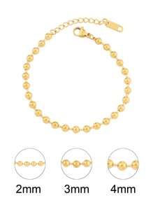 2pcs 2/3/4mm Bead Bracelet Stainless Steel Beads Chain Bracelets Blank Base For DIY Bracelet Jewelry Making Accessories - DIY Chains - View 3