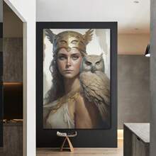 Framed Ancient Greek Mythology Goddess Athena Poster Home Decor Poster Wall Art Hanging Picture Print Bedroom Decorative Painting Posters Room Aesthetic, Creative Home Decoration, High Quality Decorative Posters, Dormitory, Gym, Bar, Cafe, Arcade, Room Living Room Wall Decoration Painting, Perfect Gift. - Framed - View 3
