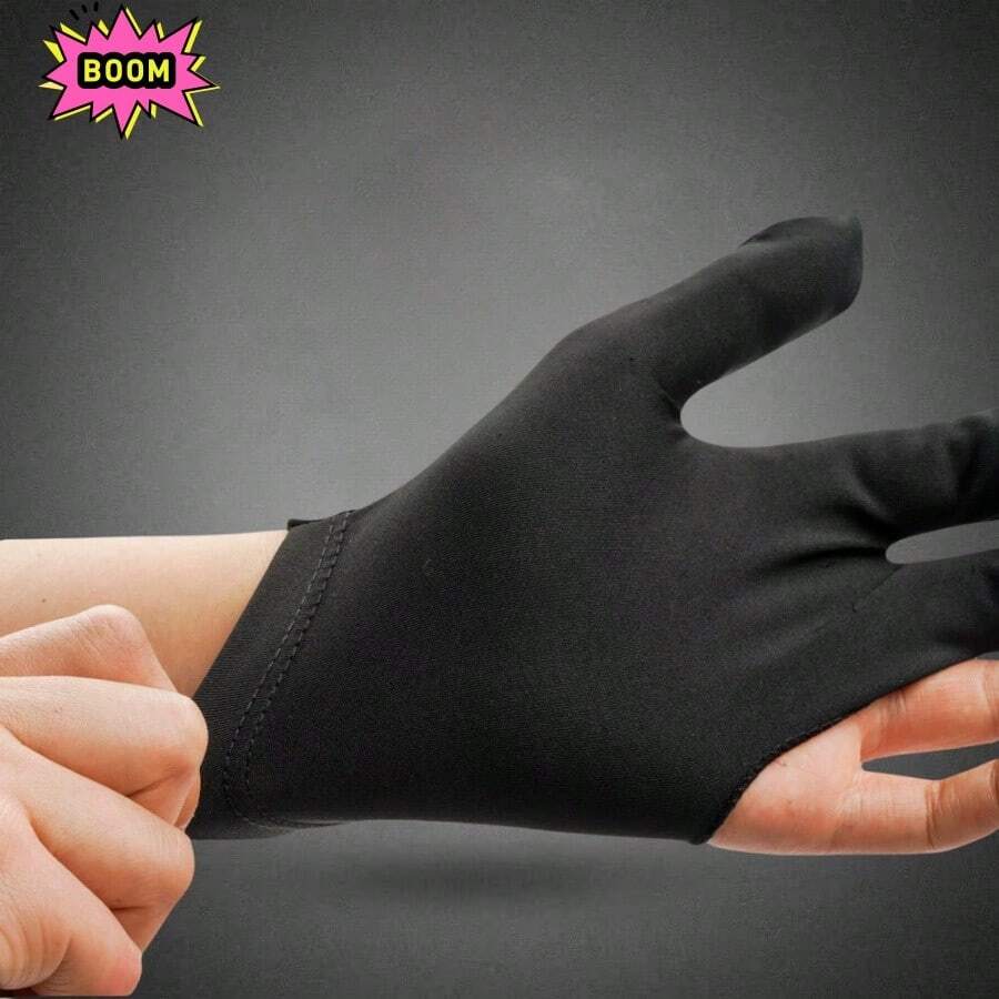 1pc Snooker/Billiard Table Glove - Thin High Elasticity 3-Finger Comfortable Glove, Suitable For Snooker Hall - Multicolor - View 1