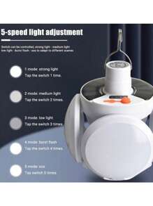 1PC Solar LED Light Bulb Rechargeable Portable Outdoor Garden Camping Tent Light Emergency Night Lantern Spotlight With Solar Charging And USB Smart Display, Solar Lights Outdoor