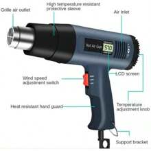 2500W Heat Gun Electric Hot Air Gun Dual Temperature LCD Display 4 Nozzles Tool