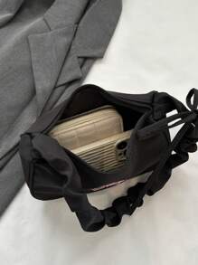 1件新款时尚简约单肩手提包，尼龙刺绣包，百搭蝴蝶单肩包，高端ins风可爱褶皱云朵单肩包，学院风大容量复古托特包 - 蝴蝶手提包 - 查看 11