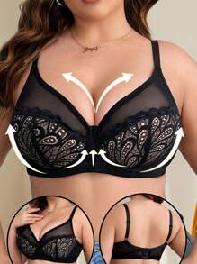 Plus Size Vrouwen Kant Patchwork Beugel BH