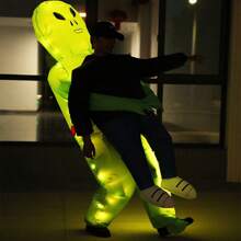Alien Inflatable Costume For Adults, Halloween Party Outfit - Green - View 2