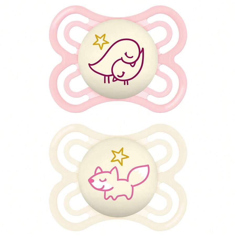 Mam Perfect Night Double Pacifier 0-6m - Màu Hồng baby - Xem 1