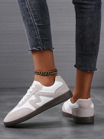 新款棕色透气舒适帆布女运动鞋，学生休闲运动鞋，时尚防滑