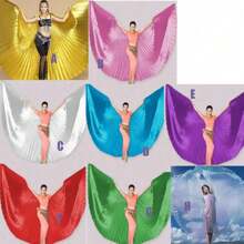 Belly Dance Wings Of Isis With Stick Adult Belly Dance Costume Angel Wings Halloween Carnival Stage Wings Performance - Multicolor - View 12