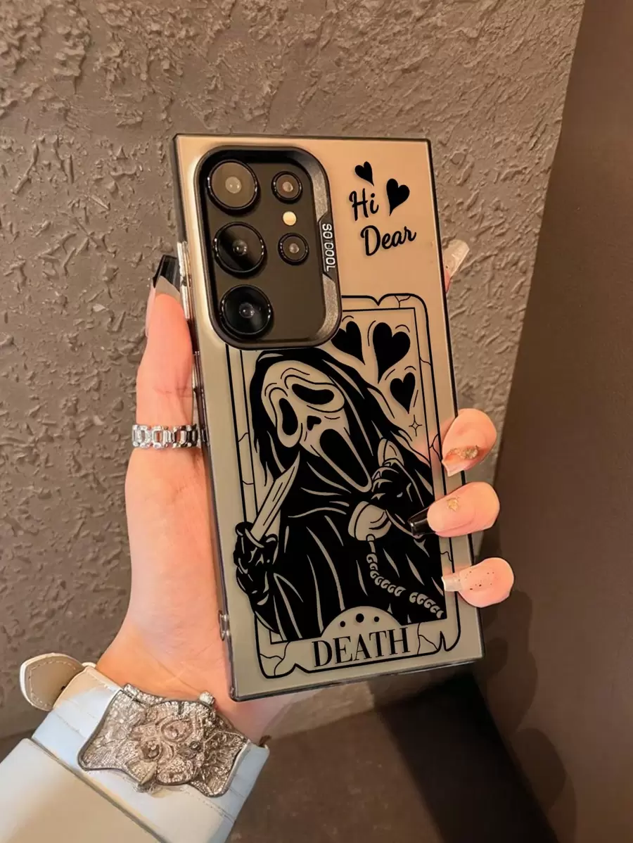 有趣的图案，被称为极简主义风格，Galaxy S24 Ultra手机壳，兼容 16e手机壳，深色风格，不同风格，防摔手机壳，酷炫。独特时尚的Oppo手机壳，兼容Infinix Smart 8和Vivo Galaxy，防水防震防摔防刮。