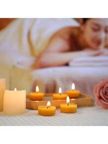 48/36/24/12/10 Stück Bienenwachskerzen, 4 Stunden Brenndauer, rauchfreier sauberer Abbrand Bienenwachskerzen für Aromatherapie, Luftreinigung, Spa-Entspannung, Heimdekoration, Hochzeit