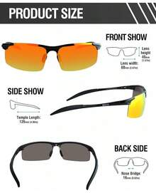 DUCO Mens Sports Polarized  UV Protection  For Men 8177s - Black Frame Orange Lens - View 3