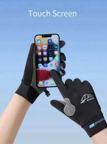 1 Pair Breathable Ice Silk Full Finger Gloves, Summer Thin Unisex Sports, Cycling, Running, Driving Touchscreen Gloves