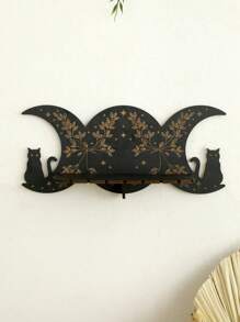 1件套三相月相水晶架 - 木质壁挂式祭坛架，猫形，适合展示水晶、蜡烛、珠宝，神秘哥特式灵性墙面装饰，母亲节礼物，婚礼季，春夏波西米亚风装饰 - 彩色 - 查看 7