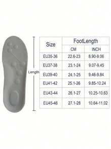 1 双高弹力乳胶鞋垫减震足弓支撑透气鞋垫适用于运动鞋、长站立脚部保护、鞋靴配件 - 灰色 - 查看 7